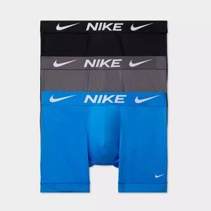 Men's Nike Dri-FIT Essential Micro Boxer Briefs (3-Pack) - Blue Gray Black